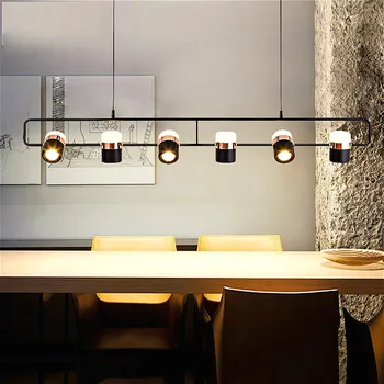Sodobna restavracija LED lestenec razsvetljavo Nordijska oblikovalec črnega zlata kombinacija visi lestenec, kuhinja, jedilnica lestenec