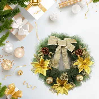 40 cm Premera Božični Venec Lok Borovega Igle Božično Dekoracijo Za Dom Stranka Prostem Drevo Okraski Dobave