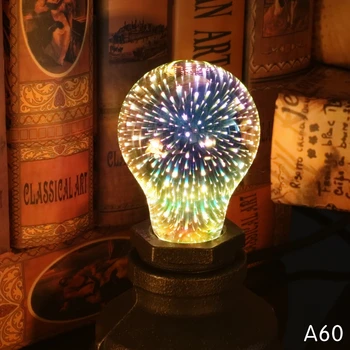 LATTUSO Lučka LED Edison Žarnica 3D Dekoracijo Žarnica 220V A60 ST64 G95 G80 G125 E27 Praznik Luči Novost Božič Lučka Lamparas