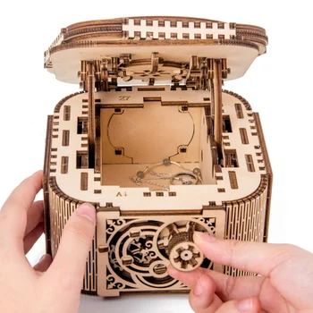 2019 nov lesen nakit polje sestavljeni ustvarjalna igrača darilo puzzle lesenih za mehanski prenos modela sestavljeni igrača DIY darilo