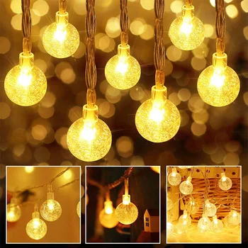 10M 20M Kristalno Kroglice LED Pravljice Niz Lučka za Napajanje USB Lučka za svate Božič Prostem luči Soba Garland Dekoracijo