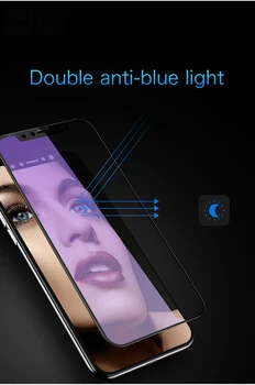 10pcs 3D Anti Blue Ray Oči Ogljikovih Vlaken, Kaljeno Steklo Za iPhone Mini 12 11 Max Pro XS XR X 8 7 6 6S Plus SE Zaslon Patron