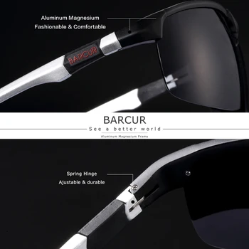 BARCUR Aluminija Magnisium sončna Očala Šport Polarizirani Svetlobi Teža Vožnje Glases Moški Ženske