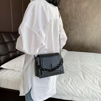 Ženske Messenger Bag Verigo Design PU Usnje Crossbody Torbe Za Ženske do leta 2020 Modna Torba Lady Kakovosti Torbice
