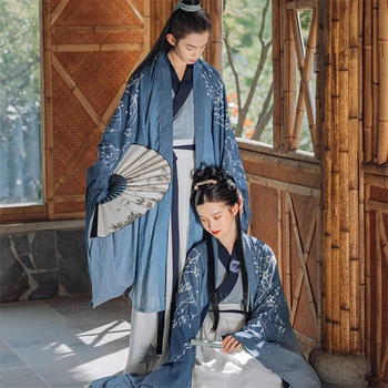 Nekaj Hanfu Modra Jelena Letnik Prihodek Od Prodaje Ovratnik Orientalskih Kostumov Ženske Dinastije Jin Kitajske Tradicionalne Folk Dance Obleko Pravljice