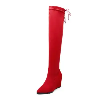 MORAZORA 2020 nov prihod slim čevlji seksi nad kolena škornji ženske modne zimske stegno visoki škornji čevlji ženska klini čevlji
