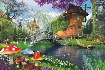 Lesene Krajine Puzzle 1000 kosov, za Odrasle Puzzle Znana Karikatura sestavljanke jigsaw Uganke Otroke, Izobraževalne Igrače