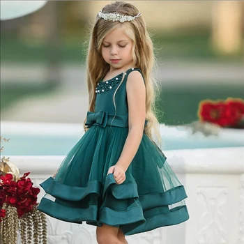 2021 Lok Beading Poročne Obleke Za Dekleta Zvečer Stranka Družico otroška Oblačila Princesa Obleko Maturantski Kostum, 8, 10 Let