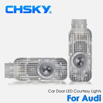CHSKY LED Avto z Dovoljenjem Lučka Logotip Vrata Avtomobila Dobrodošli Luč za Audi A8 A5 A6 A3 A4 A1 V8 TT V7 V5 Shadow Laserski Projektor (Za Audi)