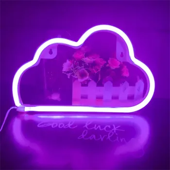Lepe Risanke Led Oblak Neon Znak Night Light Art Dekorativne Luči Luči Za Otroke, Otroška Soba Počitnice Razsvetljavo Poroka Stranka Dekor