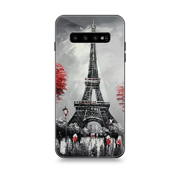 Luksuzni Primeru Telefon Za Samsung A10 A20 A30 A40 A50 A60 A70 A51 A71 Kaljenega Stekla Nazaj Kritje Pariz, Eifflov Stolp