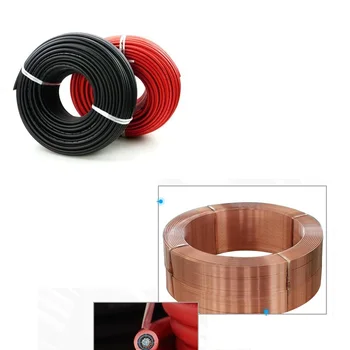 ALLMEJORES Sončne kabel Rdeče blak kabel za sončne plošče sistema 1500v 4mm2 /6mm2 (12/10AWG )TUV, UL odobritev 10m/Roll