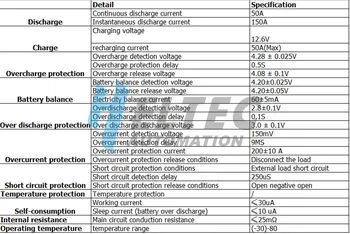 3S 50A BMS Modul/Odbor z Bilanco 12V baterija litij-protection board