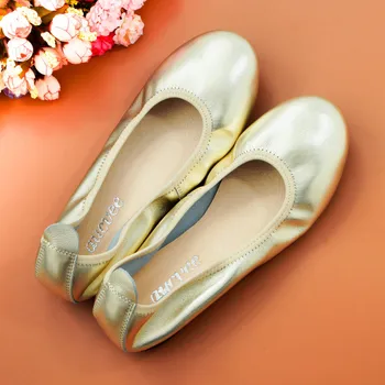 Ženske Balet Stanovanja Čevlji Pravega Usnja Gospe Priložnostne Stanovanj Čevlji Črno Zlato Žensko Klasičnih Loafers Obutve Pomlad Velika Velikost 44