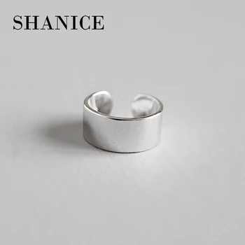 SHANICE SHANICE 925 Sterling Srebro Geometrijske Široko Uho Hlačnice Posnetek Na Uhane Za Ženske Moda Dekle Brez Piercing Earings diy