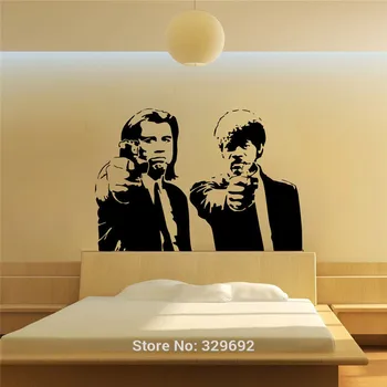 Banksy Jules in Vincent Pulp Fiction Vinil vinilna Stenske Nalepke Zidana Ozadje Wall Art Doma Deco tx-413