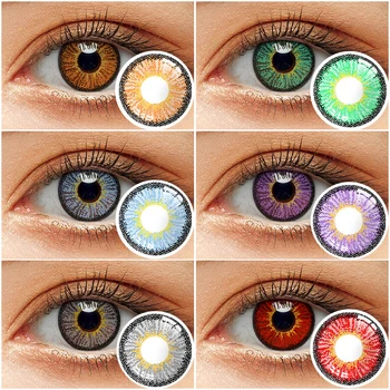 Barvne Imenik 1 Par Kontaktnih Leč za Oči Letno Cosplay Imenik Krog Rdeče, Sivo Modra, Vijolična, Zelena Leče Color Imenik
