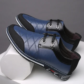 2020 Nova Moška Moda Priložnostne Čevlji Čipke-Up Moških Loafers Moccasins Dihanje Vožnjo Čevlji Moccasins Oče Poslovnih Čevlji