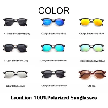 LeonLion 2021 Polarizirana Letnik Semi-Rimless Oblikovalec blagovne Znamke sončna Očala Žensk/Moških, Classic, Retro Oculos De Sol Gafas UV400