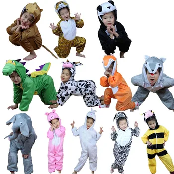 Purim Otrok, Otroci, Živali Kostum Cosplay Tiger Slon Mleka Halloween Živali, Cosplay Uspešnosti Jumpsuit za Fant Dekle
