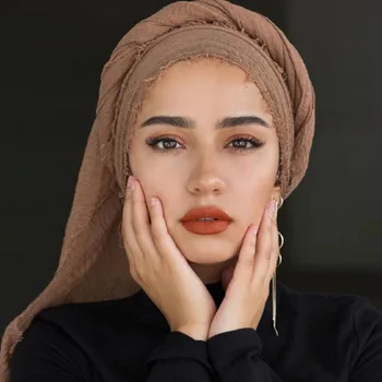 70*175cm Mehko Bombažno Perilo Šal Šali Muslimanska oblačila Hidžab Hijabs Šal Rute Obloge Ženske Headscarf Nacionalni Slog Neckerchief