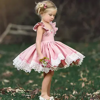 Moda Elegnat Otroci Baby Dekleta Oblačenja Rojstni Dan, Poroko Tutu Obleko Obleke Formalno Obleko