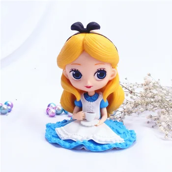 Disney Q različica velike oči je sedel držo tea cup princesa trdna pvc popoldanski čaj princess cake peko okraski okraski