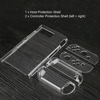 Zaščitni Kristal Primeru za Nintendo Stikalo Konzole JoyCon Krmilnik Kristalno Pregleden Celotno Telo, Prote Jasno PC Hard Case