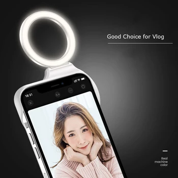 Selfie Primeru Za Apple iPhone 12 Pro 12Pro Max Izpolnite Svetlobe Vlog Selfie v Temno Telefon Kritje Nastavljiv Krog LED Luči Capa