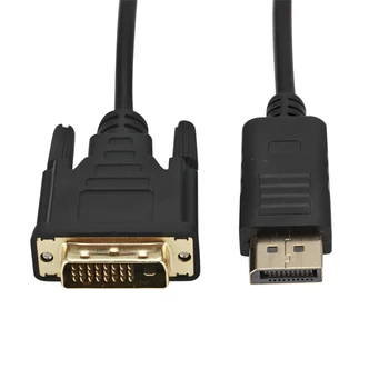 DisplayPort v DVI Adapter Display Port na DVI Pretvornik Moški-Moški Kabel 6 Metrov Črni Kabel za Lenovo Dell HP in Druge blagovne Znamke