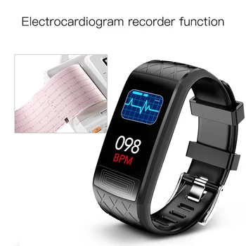 EKG PPG S Pametna Zapestnica srčni utrip, Krvni Tlak SpO2 Monitor Lorentz Diagram GPS Poti Sledi Polnjenje prek kabla USB Smart Watch V3E