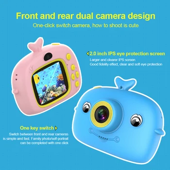 4 Slogi Otroci Risanka Fotoaparat Srčkan HD Mini Digitalni Fotoaparat Otroci Igrače Kamera 2,0-palčni IPS Zaslon Za Otroka, Darilo za Rojstni dan