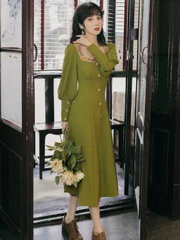 2020 novih modnih ženskih oblačil Vintage Polno obleke za ženske obleke