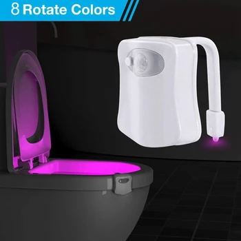 8 Barv Smart PIR Senzor Gibanja Školjko Sedeža Noč Lahka Nepremočljiva Ozadja Za Toaletno Posodo LED Luminaria Lučka za WC Školjko Svetlobe