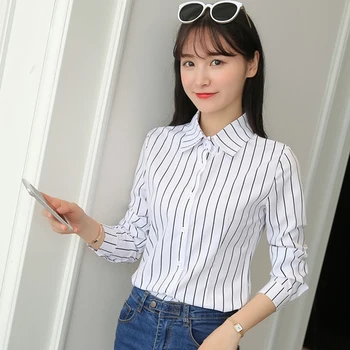 Korejski Ženske Majice OL Bombažno Majico Elegantne Ženske Dot Tiskanja Bluzo Srajce Blusas Mujer De Ženska Moda Long Sleeve Majica Plus Velikost