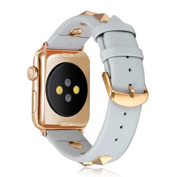 Luksuzni Zakovice Slog Usnje Watchband za Apple Watch Band Serije 5 4 3 2 1 Zapestnico Moški/Ženske Trak 40 mm 44 mm 38 mm 42mm