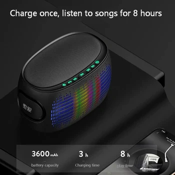 Brezžični Bluetooth Zvočnik subwoofer visoko kakovost zvoka stereo USB Kartice Zvočnik doma prenosni barvne luči flash mini zvočnik