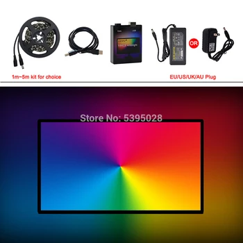 WS2812B LED Trak Svetlobe 5050 RGB Sanje Barve LightBox Komplet za HDTV Namizni RAČUNALNIK Zaslon Osvetlitev Ozadja, 1M 2M 3M 4M 5M 5
