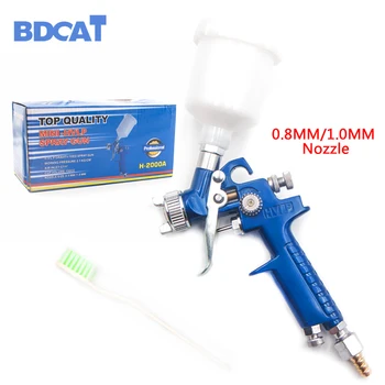 BDCAT 0,8 mm/1,0 mm Šoba H-2000 Professional HVLP Spray Pištolo Mini Zraka Paint Spray Airbrush Pištole Za Barvanje Avtomobila Aerograph