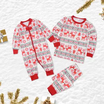 Družinski Božič Ujemanje Pižamo Nastavite 2020 Božič Odrasli Otroci Pižame More Baby Romper Vesel Božič Družinski Ujemanja Obleke