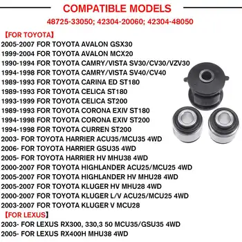 NOVO 3Pcs Zadaj Roko Skupščine Členek Tulko Za Toyota Highlander Camry za Avalon za Lexus Rx Nas 8725-33050/42210-20010