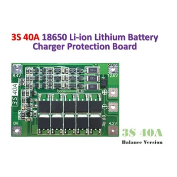 3S 40A Li-Ionska Litij Baterija Polnilnik Protection Board PCB BMS z Balancer za Vrtanje Motornih 11.1 Proti 12,6 V Lipo Celico Modul