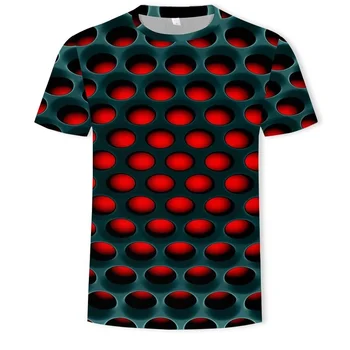 ZOGAA 2019 Vroče T-shirt Mens Geometrijski 3D tridimenzionalni Vzorec Digitalni Tisk T-shirt Vrhovi Moški Kratek Rokav Slim Fit Tees