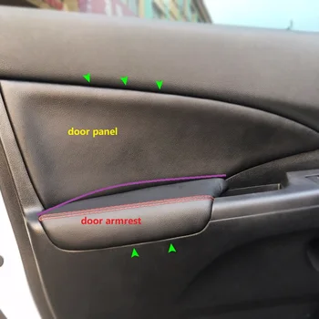 Za Honda CRV 2012 2013 2016 2017 4PCS Notranje zadeve Mikrovlaken Usnja Vrata Avtomobila Plošča Armrest Pokrov Zaščitni Trim