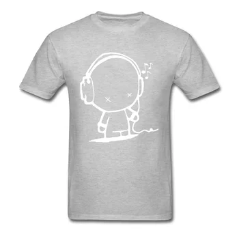 Glasba Slušalke Fant Stranka, T-majice Hip Hop Rock Kawaii Grafiko, Črno Tshirt vrhunska Moda Poletni Moški T-Shirt Nova
