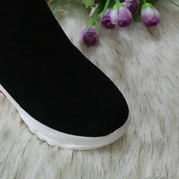 QUTAA 2021 Gleženj Škornji Platformo Priložnostne Zimski Škornji Stretch Jate Jeseni, Pozimi Klini Pete Krog Toe Ženske Čevlje 35-43 Velikost