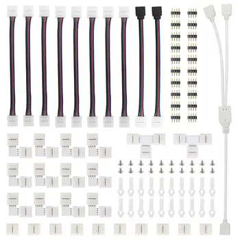 95pcs 5050 4 Zatiči RGB LED trak Priključek priključite napajalni Kabel Razdelilnik 4pin iglo ženski Konektor žice za RGB Led Trak Svetlobe
