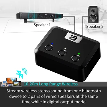 Optični Koaksialni Brezžična tehnologija Bluetooth 5.0 HD Avdio Sprejemnik aptX HD 3.5 mm Aux Bluetooth Sprejemnik Adapter za Avto Zvočniki MR235PRO