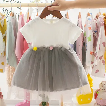 Malčka Otroci Baby Girl Obleke Novorojenega Dojenčka Poletje Kratkimi Rokavi Dekliška Obleka Mozaik Til Priložnostne Princesa Obleke vestido