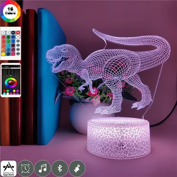App Nadzor Živali, Jurassic Park, Dinozaver Noč Svetlobe RGB Otrok Doma Spalnica Dekorativni namizne Svetilke Otroci Temo Stranki Zaslon